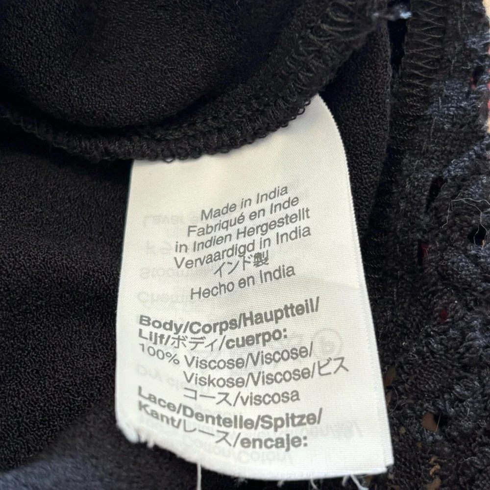 J. Crew Point Sur Black Ruffled Blouse with Lace Details - size 6​​
